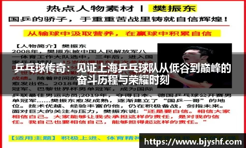乒乓球传奇：见证上海乒乓球队从低谷到巅峰的奋斗历程与荣耀时刻
