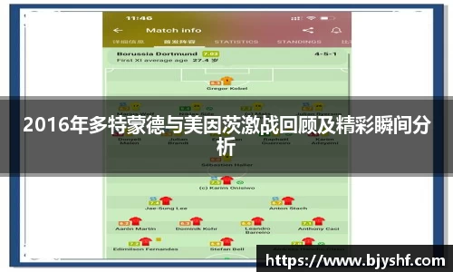 2016年多特蒙德与美因茨激战回顾及精彩瞬间分析